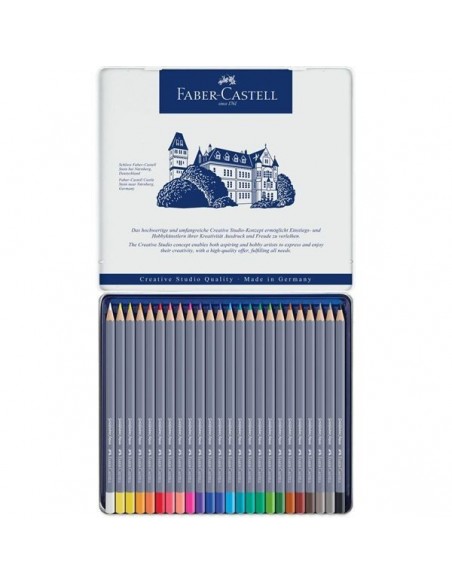 Estuche de metal 24 lápices acuarelables Goldfaber Aqua 114624