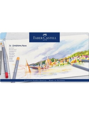 Estuche de metal 36 lápices acuarelables Goldfaber Aqua 114636