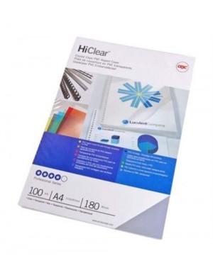 Pack 100 portadas encuadernar PVC  A-4 180 micras cristal