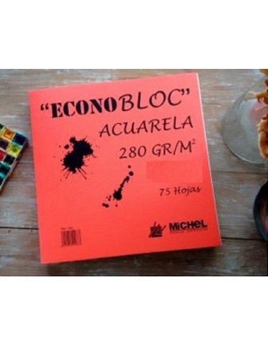 Bloc encolado acuarela 20x20 cm 280 gr/m2 Econobloc