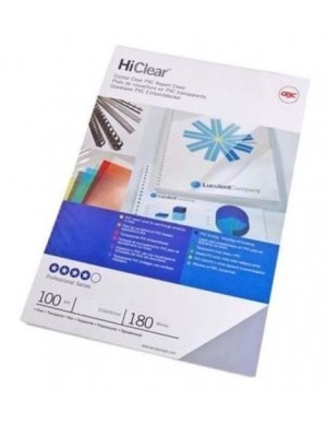 Pte. 100 láminas encuadernar PVC  180 micras transparente