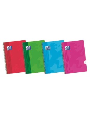 Libreta oxford espiral folio pauta 3.5  c/m tapa plástico 80 hojas