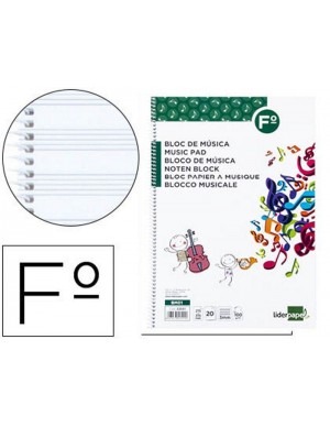 Libreta pentagrama espiral folio natural