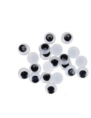 Ojos móviles redondos adhesivos negros