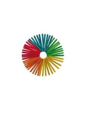 Pack 50 palos de madera de colores finos 11.4 cm