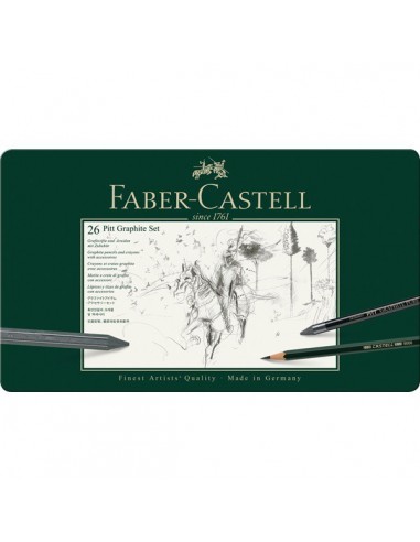 Estuche metal 26 piezas grafitos PITT