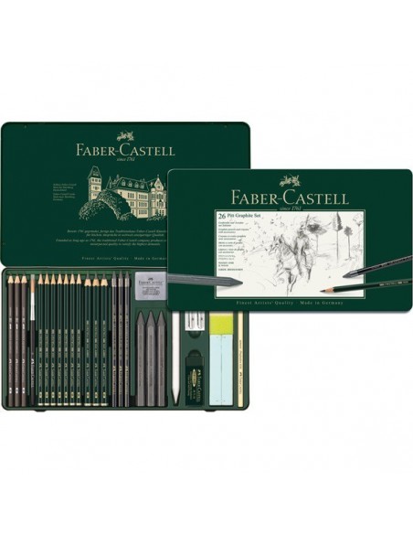Estuche metal 26 piezas grafitos PITT