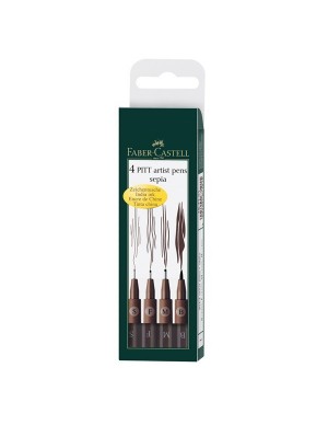 Estuche 4 rotulador pitt xs sepia