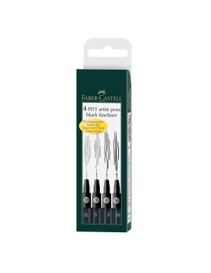 Estuche 4 rotuladores pitt negros