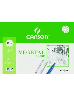 Pack 12 hojas A-4 vegetal Canson